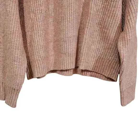 American Eagle Chenille Ribbed Knit Sweater Dusty Rose/Mauve Size XL - Picture 5 of 5